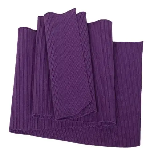 Produktbild: TinaKim Rippenstrickstoff, Bündchenstoff, geripptes Jerseymaterial für Sweatshirt-Bündchen zum Nähen von Sweatshirt-Mänteln (Lila, 90 x 16 cm)
