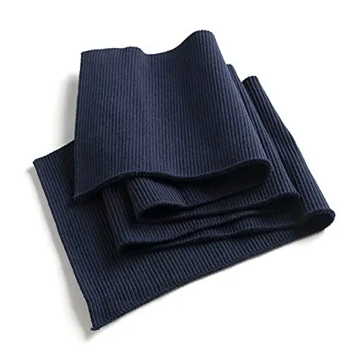 Produktbild: TinaKim Rippstrickstoff für Bündchen, Jersey-Taillenbündchen, Kragenmaterial zum Nähen von Jacken und Sweatshirts (Dunkelblau, 90 x 16 cm)