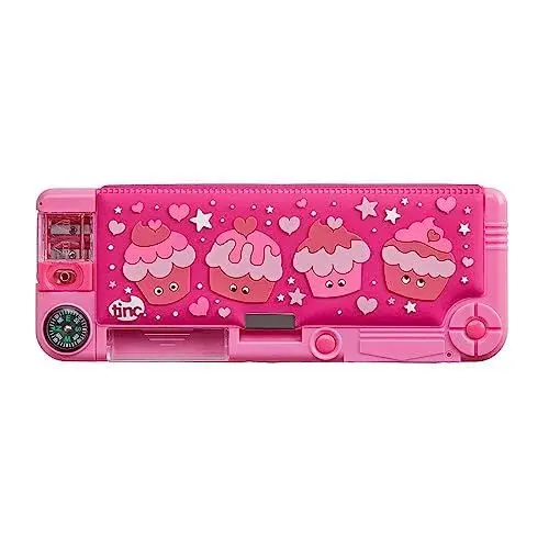 Produktbild: TINC Mallo Charakter, Federmäppchen mit Fächern, Inklusive Bleistift mit Radiergummiaufsatz, Kugelschreiber und 15-cm-Lineal, Einheitsgröße, Rosa (SNPCMAPK)
