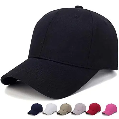 Produktbild: TINDIN Baseballkappe für Herren und Damen, Baseball Cap Basecap, Unisex Baseball Kappe Sonnenmütze, Waschbar Kappe Baumwolle Mütze, Sport Cap Baseball-Mütze für Sport Wandern Ausflug, Schwarz