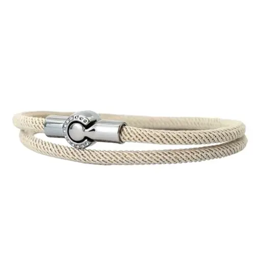 Produktbild: Tindo Dickes Wickel-Armband Herren mit Magnet Verschluss - Handmade - modisches accessoire für Männer - stylisches Stoff-Armband (Beige) …