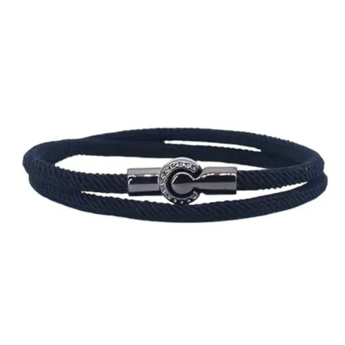 Produktbild: Tindo Dickes Wickel-Armband Herren mit Magnet Verschluss - Handmade - modisches accessoire für Männer - stylisches Stoff-Armband (Schwarz) …