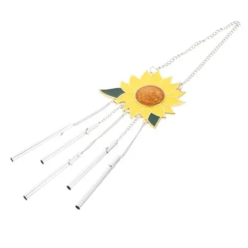 Produktbild: TINEASUR Windspiel Aus Legierung Mit Sonnenblumen-Design Wetterfest Heimdekoration Für Fenster