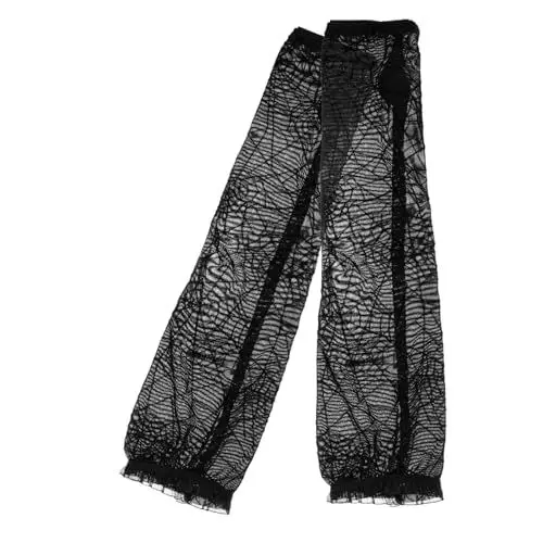 Produktbild: TINEASUR 1 Paar Bühnenzubehör Kompressions-Armmanschetten Spinnennetz-Handschuhe Punk-Armstulpen halloween handschuhe halbfinger handschuhe Halloween-Handschuhe Netzhandschuhe Black
