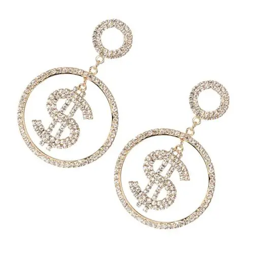 Produktbild: TINEASUR 1 Paar Ohrringe Frauen Ohrring Diamantanhänger Neujahr Schmuck Brautgeschenke Mode Ohr Zubehör Mädchen Schmuck Damenschmuck Ohrmanschetten Für Frauen Strasssteine Golden