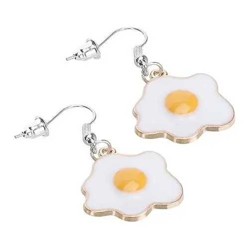 Produktbild: TINEASUR 1 Paar Pochierte Eier Ohrringe Creolen Für Eier Ohrring Charms Eier Tropfen Ohrringe Quasten Ohrringe Küchen Ohrringe Ohrstecker Ohrringe Backen Koch Ohrringe Metall