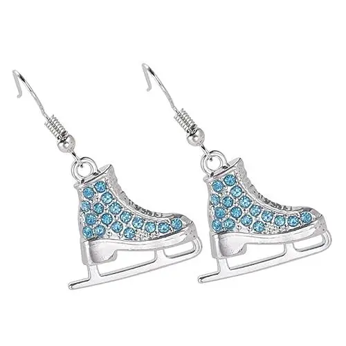 Produktbild: TINEASUR 1 Paar Winter Ohrringe Eiskunstlauf Zubehör Eislauf Ohrringe Eislauf Anhänger Ohrringe Schlittschuhe Eislaufen Schmuck Für Damen Wintersaison Ohrringe Himmelblaue