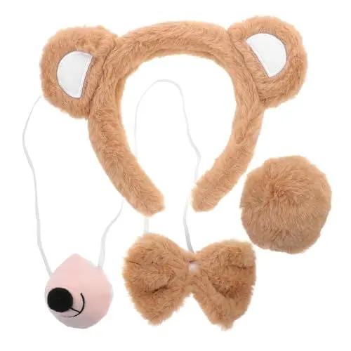 Produktbild: TINEASUR Cosplay Ohren 1 Satz Bärenkostüm Zubehör Für Tierkostüme Ohr Stirnband Party Dekoratives Stirnband Ohren Stirnband Stirnband Mit Tierelementen Partydekorationen Khaki Plüsch