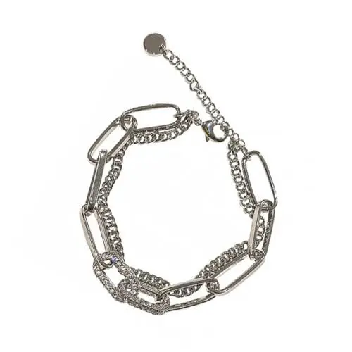 Produktbild: TINEASUR 1stk Armband Edlen Schmuck Handgelenk-dekor Handgelenkschmuck Stilvolles Handgelenksdekor Handgelenkskette Zweilagige Handgelenkkette Armreif Schmuck Am Handgelenk Silver Legierung