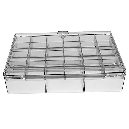 Produktbild: TINEASUR 1stk Für Schmuck Mit Deckel Tablett Mit Deckel Gitter Transparenter Schmuck-organizer Ohrring Aufbewahrungsgitter Klare Perlen P.s Black