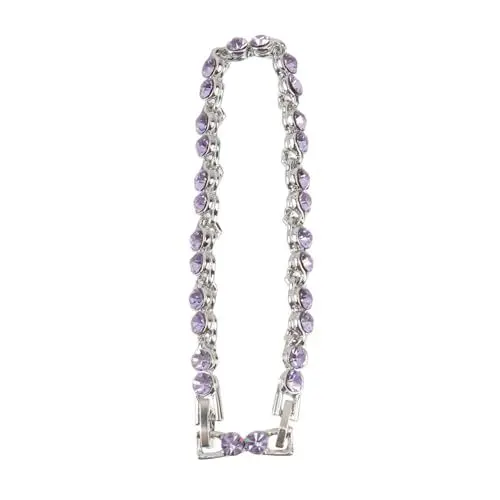 Produktbild: TINEASUR 1stk Kristall Armband Handgelenkskette Handgelenkdekoration Strandarmbänder Für Frauen Trendige Armbänder Für Frauen Tennisarmbänder Damen Diamantarmband Violet Legierung