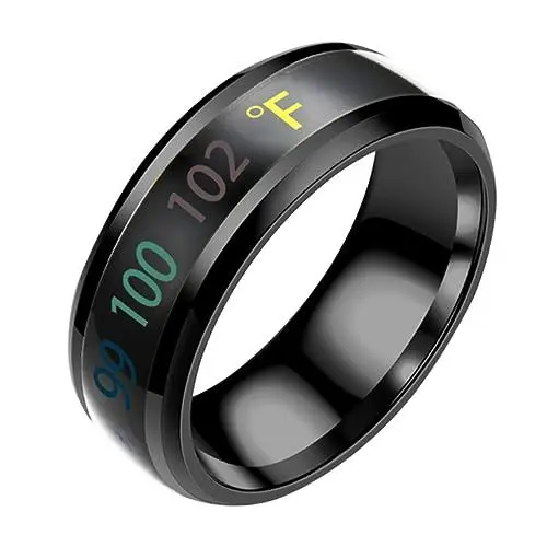Produktbild: TINEASUR 1stk Sensibler Paarring Unisex-fingerring Fingerringe Für Männer Ringe Für Den Mann Temperaturringe Für Männer Temperatur Ringe Temperaturringe Für Frauen Rostfreier Stahl Black