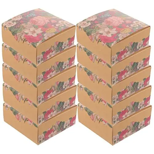 Produktbild: TINEASUR 20Er Boxen Schokoladenschachteln Kisten behandeln Kuchenschachteln Dessert-Bäckerei-Boxen verpackungen packwürfel Bäckereischachteln aus Papier Gebäckverpackungsboxen Kraftpapier