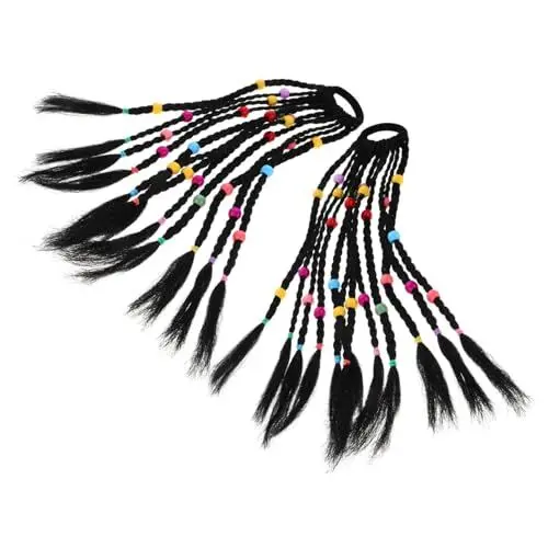 Produktbild: TINEASUR 2St Dreadlocks handgeflochtenes Haar Kinder Zopfperücke Kinder Kurzhaar Perücke geflochtene Perücke Kunsthaarverlängerung Haarschmuck Haarverlängerungen Pferdeschwanz-Perücke