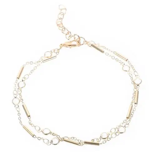 Produktbild: TINEASUR 2St goldene Fußkettchen für Damen Women Clothes Damenbekleidung Clothes for Woman vergoldetes Fußkettchen für Frauen Strass-Fußkettchen Armband golden Sommer Fußkettchen Legierung