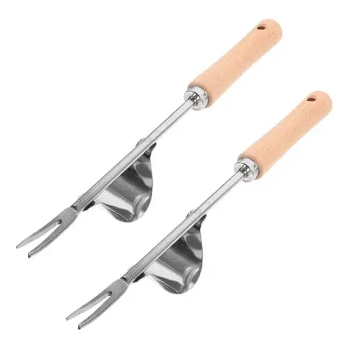 Produktbild: TINEASUR 2 Stück Jätgeräte Mit Holzgriff Manuelle Handjäter Für Haushalt Und Garten Ergonomisch Rostfrei Ideal Für Unkrautentfernung Und Umpflanzen