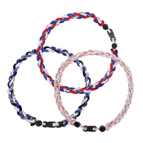 Produktbild: TINEASUR 3St Baseball-Halskette sportkleidung Sportler-Halskette Halsschmuck Kostümzubehör für Herren coole Kette Punkkette für Männer geflochtene Halskette Fan-Halskette Geflochtenes Seil