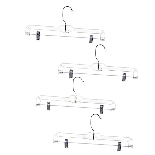 Produktbild: TINEASUR Starker Griff 4 Stück Hosenbügel Kleiderbügel-Clips Verstellbarer Kleiderständer Eisenclip Für Die Organisation des Kleiderschranks