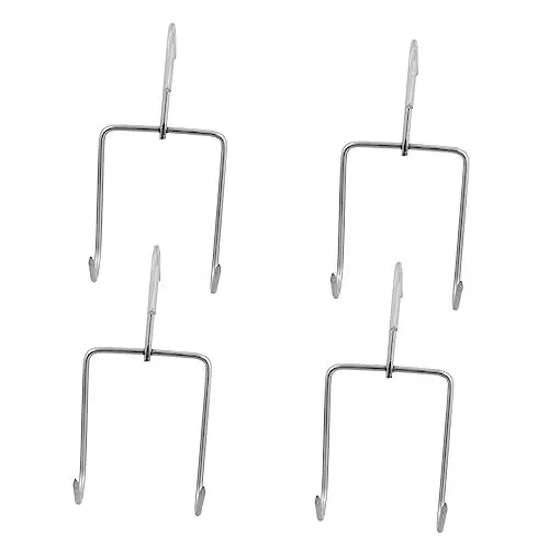 Produktbild: TINEASUR 4 Stücke Küche Versorgung Haken Zweireihig Haken Für Bbq Rippe Rack Raucher Hängen