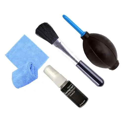 Produktbild: TINEASUR 4-teiliges Computer-reinigungsset Bildschirmreiniger-Set Luftgebläsebürste 20 Ml Flüssigkeitstuch Schwarz Für Tastatur Monitor Pc Telefon