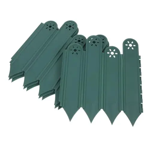 Produktbild: TINEASUR 5st Der Zaun Grenzzaunplatte Hoftrennzaun Heckenzaun Rasenkantenzaun Dekorativer Zaun Blumenbeetzaun Dekorative Gartengrenze Lattenzaunkante Garten Randplatte Gartenzaun Green Pp