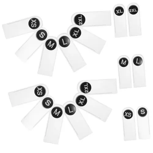 Produktbild: TINEASUR 60St Zubehör für Konfektionsgrößen Hemdgrößenetiketten Kleidungsetiketten DIY-Kleidungszubehör Kleidergrößenteiler Kleidergrößenetikett Größenetiketten aus Kunststoff Plastik