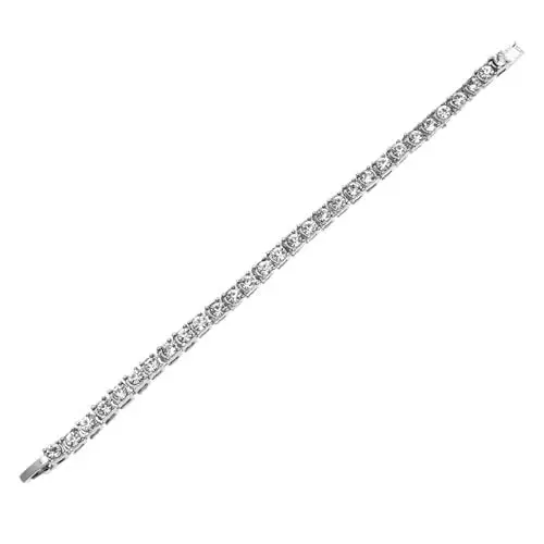 Produktbild: TINEASUR Hip-hop-strassarmband Elegantes Diamantarmband Hip-hop-armband Armschmuck Für Männer Diamantarmband Für Männer Armband Aus Zirkonia Strass-armband Legierung Strass Silver