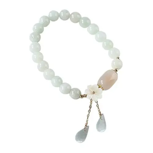 Produktbild: TINEASUR Damenarmband Jade Armreif Perlenstein Armbänder Handschmuck Für Frauen Eleganter Und Stil