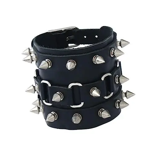 Produktbild: TINEASUR Mit Nieten besetzte Handgelenkkette Herrenarmband Individuelles Punk-Armband Modeschmuck zum Vatertag