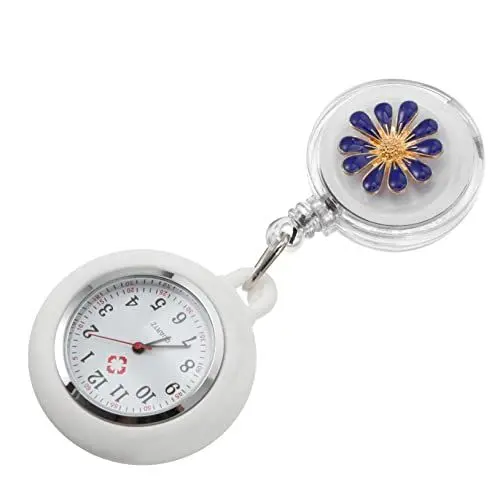 Produktbild: TINEASUR Krankenschwester-taschenuhr Mit Blumenmuster Damen-pflegeuhr Mit Sicherheitsclip Hängende Krankenschwesteruhr Mit Quarzwerk