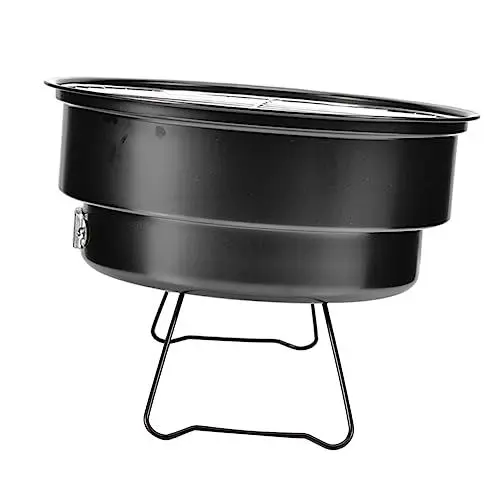 Produktbild: TINEASUR Tragbarer Edelstahl Grill Klappbarer Outdoor Grillofen Holzkohlegrill Für Garten Und Balkon Rauchfreier BBQ Tischgrill Inkl Abdeckung