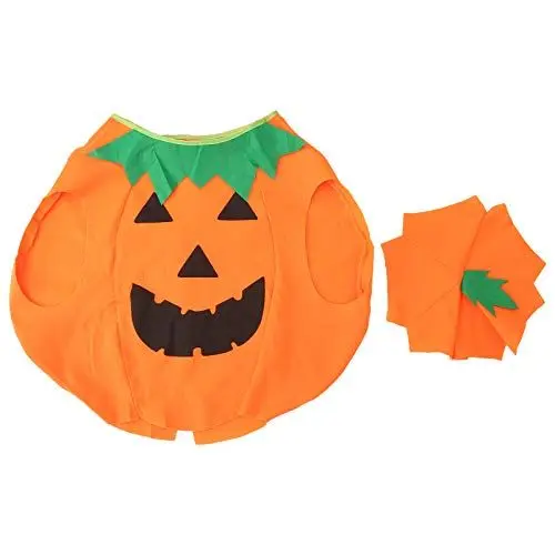 Produktbild: Tinksky Lustige Kinder Halloween Laterne Gesicht Kürbis Kostüm in Non-Woven Shirt Kinderkleidung mit komischer Hut (Orange)