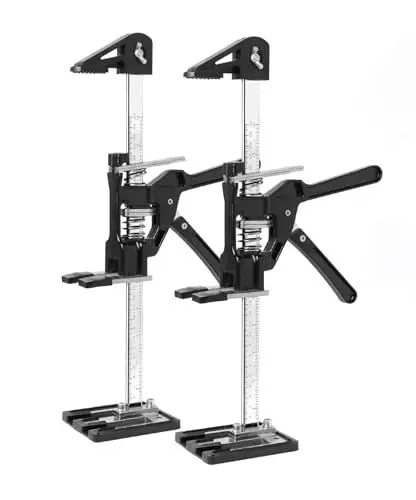 Produktbild: TINMAGI Hebewerkzeug, Arbeitssparender Heber 2 Stück, Arm Handwerkzeugheber mit Skala und Fein Justierbarer Hebefunktion, Plattenheber 39cm, für die Installation von Schränken, Türen, Möbel