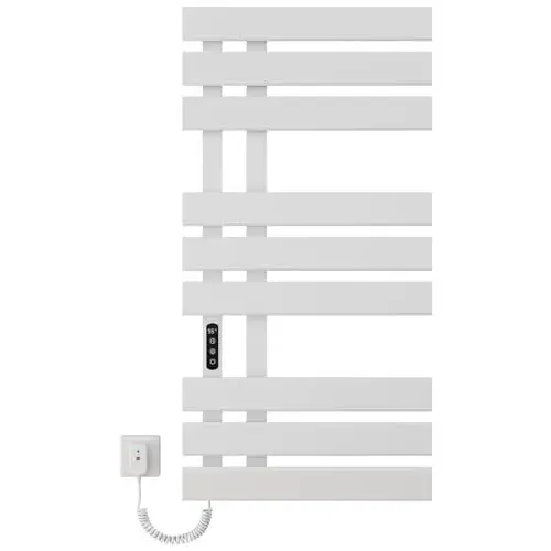 Produktbild: TINS Handtuchheizkörper Elektrisch, Badheizkörper Elektrisch Weiß, 500×1000mm, 350W, Handtuchtrockner Elektrisch, Heizkörper Bad, Badheizkörper Handtuchhalter, Energie Sparen, IPX5 -White Left