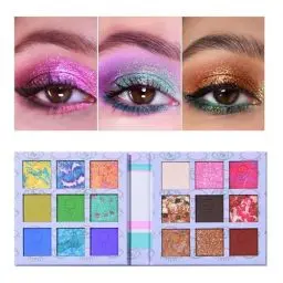 Produktbild: TINTARK Eyes Cream Lidschatten Palette, Glitzer Lidschatten Bunt Schminke Braun Rosa Blau Lila Naked Creme Nudetöne Augen Make-up Paletten Glitter Matte Eyeshadow Make up