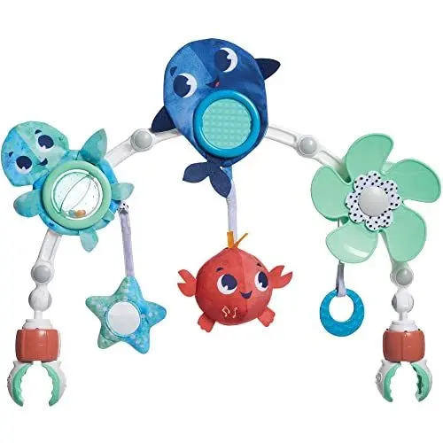 Produktbild: Tiny Love Sunny Stroll Spielbogen, mit interaktivem Baby-Rasselspielzeug und Universal Befestigung passend für fast alle Kinderwagen und Möbel, nutzbar ab der Geburt, Treasure the Ocean