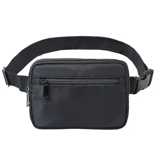 Produktbild: TINYAT Bauchtasche für Damen, modische Bauchtasche, 3 Reißverschlusstaschen, Umhängetasche, lässige Hüfttasche für Reisen, Wandern, Radfahren, Party, TY2016, Schwarz/520, Hüfttasche