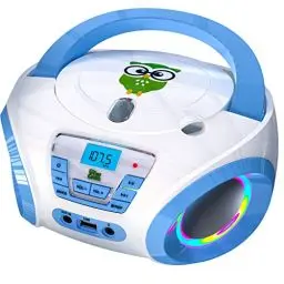 Produktbild: Tinygeeks Tunes Kids CD Player für Kinder - NEU - UKW-Radio - Inklusive Batterien - Blau - Boombox CD Player tragbar - CD Player Kinder mit Lautsprechern Kinder und Kleinkinder - Blau