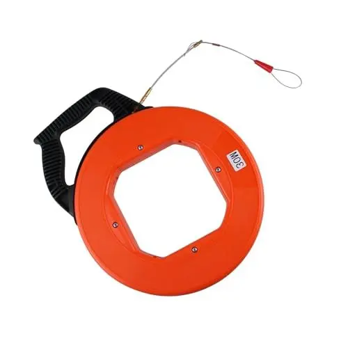 Produktbild: TIOMIOSEA Kabeleinziehband 30 Meter Fiberglas Kabel,Kabeleinziehhilfe Einziehfeder,Glasfaser Kabeleinziehgerät Kabel Werkzeug Elektriker Werkzeuge,Bandspulen Reel Puller Abziehvorrichtung