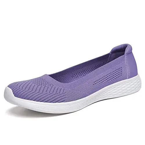 Produktbild: TIOSEBON Damen Low-Top Flache Ultraleichte Atmungsaktive Mesh Slip On Schuhe 37.5 EU Helles Lila