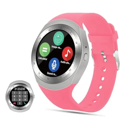 Produktbild: Tipmant Smartwatch, Fitnessuhr mit Schrittzähler Touchscreen SIM-Karte Slot Fitness Tracker Fitness Uhr für Samsung Huawei Xiaomi Redmi LG Android Telefon Smart Watch für Damen Herren Kinder (Rosa)