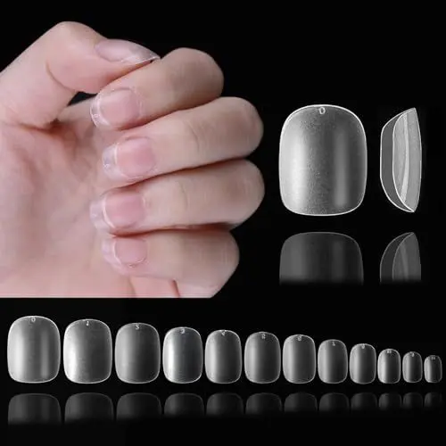 Produktbild: Tips für Gelnägel Kurz Rund Gel X Nail Tips, 540 Stück Nageltips für Gelnägel Zum Aufkleben Full Cover Nail Tips, No File Nageltips Rund Kurz, Nagel Tips Set Kunstnägel Kurze Soft Gel Tips 15 Größen