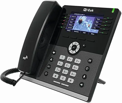 Produktbild: Tiptel 'Htek UC926E' VoIP-Telefon, TFT-LC-Display 10,9 cm (4,3 Zoll) Schwarz