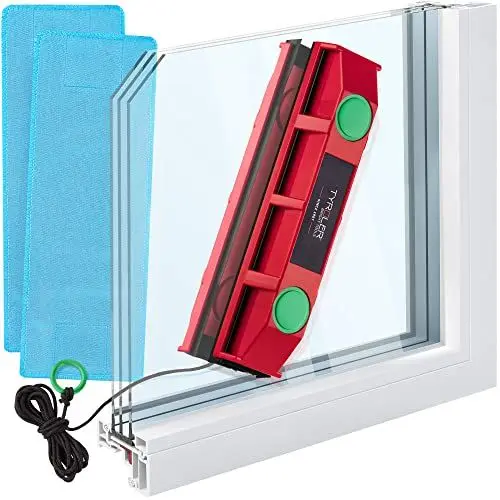 Produktbild: Tyroler Der Glider D-3 Magnetischer Fensterreiniger | für 20-28mm Doppelglas, beidseitig | Fensterputzer magnetisch | Fensterreiniger magnetisch | Magnet Fensterputzer | Fenster putzen Magnet