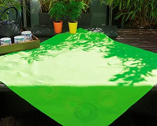 Produktbild: Tischdecke 85x85 Tischläufer bestickt grün Apfelgrün Moderne Gartentischdecke Gartentischläufer (85x85)