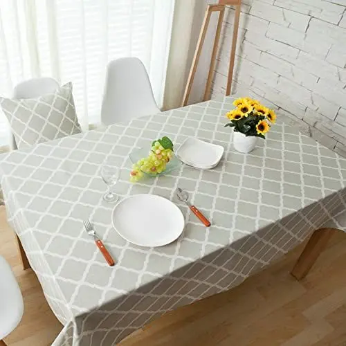 Produktbild: EHOMERY Tischdecke Abwaschbar Couchtisch Wachstuch Abwaschbar Rautengeometrie Tischdecke Fleckenabweisend Bügelfrei Weihnachten Tischtücher Grün Tischschutz Dekoration 140X250Cm