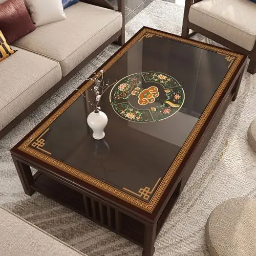 Produktbild: Tischdecke Klar 1.5mm PVC Transparent Tischdecke, Tischschutz Durchsichtige Tischdecke, Tischschutzmatte, Tischschutz Schutzfolie Glassklar HitzebestäNdig, Breite & LäNge WäHlbar (A 100x100cm)