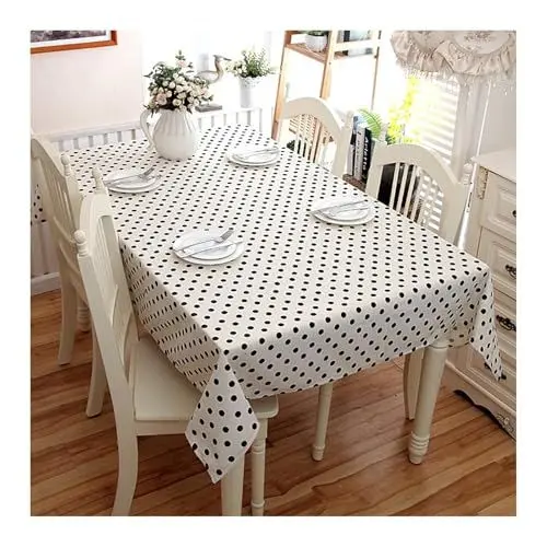Produktbild: Tischdecke Ostern 140X220, Tischdecke Moderna Beige Schwarz Baumwolle Leinen Elegant Table Cover für Küche Wohnzimmer Esszimmer