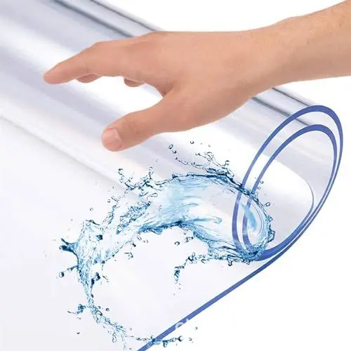 Produktbild: Tischdecke Transparent PVC Tischschutz, Transparente Tischdecke, Tisch Schutzmatte, Garten Tischdecken, 1.5mm Glasklar Folie, Wasserdicht Kein Schrumpfen Geruchlos Nach Maß (100x100cm)