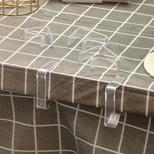 Produktbild: Tischdecken-Clips, Tischdecken-Clip, Transparente Tischdecken-Clips, Kunststoff-Tischtuch-Halteklammern, Tischdecken-Halter, Abdeckklemmen, Picknick-Tisch-Clips für